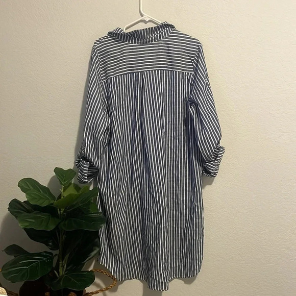 Love J blue and white striped shirt dress 3x - Picture 4 of 5